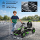 Pedal Go Kart with Adjustable Seat and Rubber Shock-Absorbing Wheels, Green
