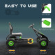 Pedal Go Kart with Adjustable Seat and Rubber Shock-Absorbing Wheels, Green