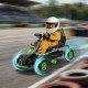 Pedal Go Kart with Adjustable Seat and Rubber Shock-Absorbing Wheels, Green