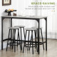 5-Piece Bar Table Set for 4, Industrial Counter Height Bar Table and Chairs for Kitchen, Dining Room, Grey