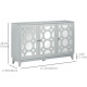 Sideboard Kitchen Buffet Table with 3 Mirrored Doors, 2 Cabinets  and Adjustable Shelf, Gray