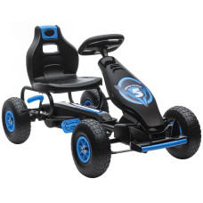 Kids Pedal Go Kart, Ride-On Toy for Boys and Girls with Ergonomic Adjustable Seat, Rubber Wheels with Shock Absorption, Safety Hand Brake, for Ages 5–12 Years, Blue