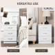 Bedside Table with 3 Drawers, Modern Wood Nightstand, Side Table with Anti-tipping Design for Bedroom, Set of 2, White