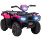 12V Kids ATV Quad, 4-Wheeler Battery-Powered Electric Ride-On with MP3 Music, Working Headlights, High/Low Speed Settings, Treaded Tires, for Boys and Girls Ages 37–60 Months, Pink