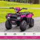 12V Kids ATV Quad, 4-Wheeler Battery-Powered Electric Ride-On with MP3 Music, Working Headlights, High/Low Speed Settings, Treaded Tires, for Boys and Girls Ages 37–60 Months, Pink
