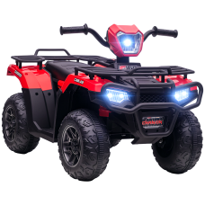 12V Kids ATV Quad, 4-Wheeler Battery Powered Electric Ride-On with MP3 Music, Headlights, High/Low Speed & Treaded Tires, for Boys and Girls Ages 37–60 Months, Red