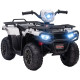 12V Kids ATV Quad, 4-Wheeler Battery-Powered Electric Ride-On with MP3 Music, Working Headlights, High/Low Speed Settings, Treaded Tires, for Boys and Girls Ages 37–60 Months, White