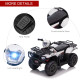 12V Kids ATV Quad, 4-Wheeler Battery-Powered Electric Ride-On with MP3 Music, Working Headlights, High/Low Speed Settings, Treaded Tires, for Boys and Girls Ages 37–60 Months, White