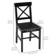 Wooden Dining Chairs Set of 2, Kitchen Chairs with Cross Back, Solid Structure for Living Room and Dining Room, Black