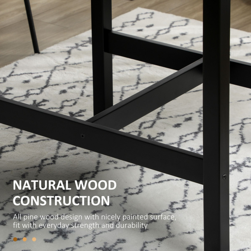 Solid Wood Kitchen Table, Farmhouse Drop Leaf Tables for Small Spaces, Folding Dining Table, Black
