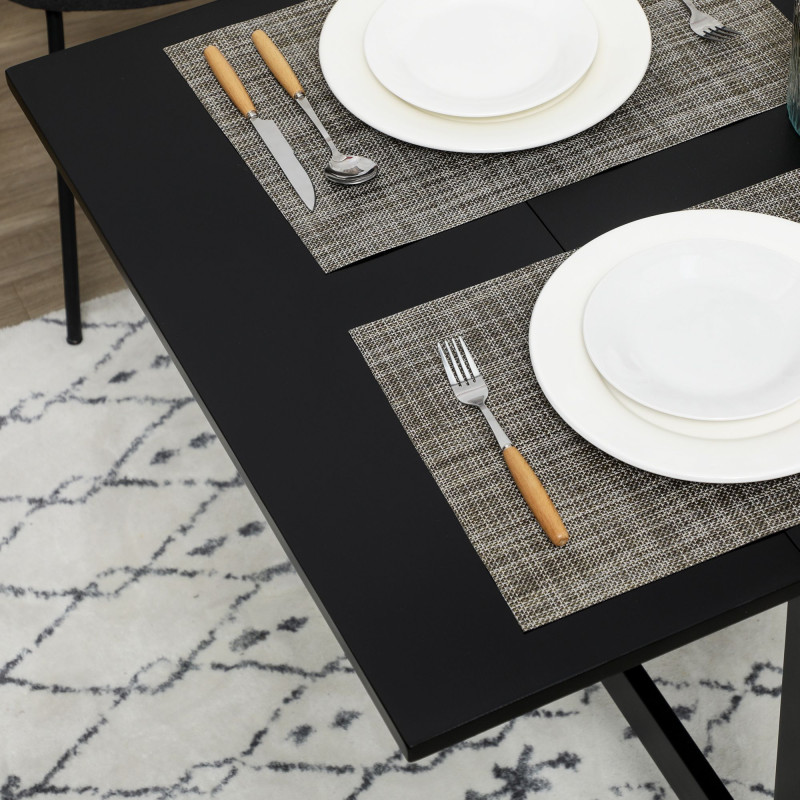Solid Wood Kitchen Table, Farmhouse Drop Leaf Tables for Small Spaces, Folding Dining Table, Black