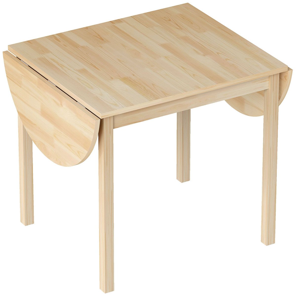 Solid Wood Kitchen Table, Drop Leaf Tables for Small Spaces, Folding Dining Table, Natural
