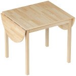 Solid Wood Kitchen Table, Drop Leaf Tables for Small Spaces, Folding Dining Table, Natural