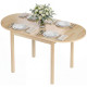 Solid Wood Kitchen Table, Drop Leaf Tables for Small Spaces, Folding Dining Table, Natural