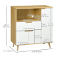 Modern Microwave Stand, Microwave Cabinet with Drawer, Storage Cupboards and Cable Hole for Kitchen, Dining Room, White