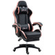 Computer Gaming Chair, PU Leather Office Desk Chair with Footrest, Swivel Wheels, 135° Reclining Back, Black