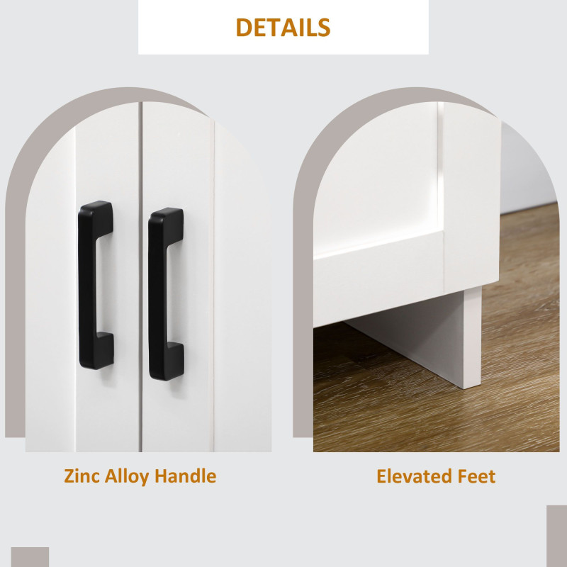 Modern Sideboard Cabinet with Adjustable Shelves, 3 Doors for Modern Kitchen & Dining Room, Ideal for Homeowners, White