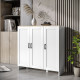 Modern Sideboard Cabinet with Adjustable Shelves, 3 Doors for Modern Kitchen & Dining Room, Ideal for Homeowners, White