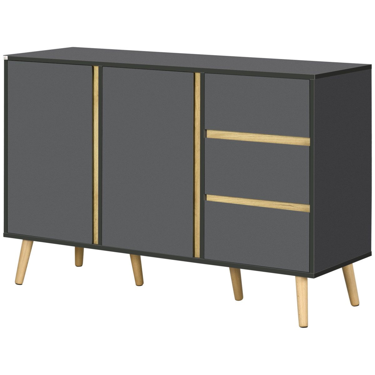Sideboard Buffet Cabinet with Adjustable Shelves - Dark Grey