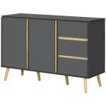 Sideboard Buffet Cabinet with Adjustable Shelves - Dark Grey