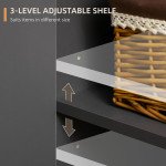 Sideboard Buffet Cabinet with Adjustable Shelves - Dark Grey