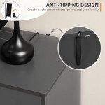 Sideboard Buffet Cabinet with Adjustable Shelves - Dark Grey