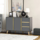 Sideboard Buffet Cabinet with Adjustable Shelves - Dark Grey
