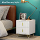 Bedside Table, Modern Nightstand with 2 Drawers, Side End Table with Metal Legs for Living Room, Bedroom, White