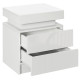 Nightstand, Bedside Table with LED Lights and 2 Drawers for Bedroom, Living Room, White