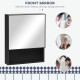 Bathroom Medicine Cabinet, Wall-Mounted Mirror Cabinet with Single Door, Storage Shelves and Stainless Steel Frame for Laundry Room, Black