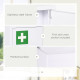 Lockable Medicine Cabinet, 3 Tier Steel Medical Wall Box with 2 Keys and Shelves for Bathroom, White
