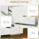 Modern Nightstand, Bedside Table with 2 Drawers, USB Powered RGB LED Lights for Bedroom, White