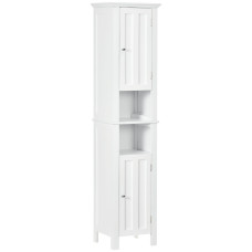 Bathroom Cabinet, Freestanding Linen Cabinet with Open Shelves, 13.8