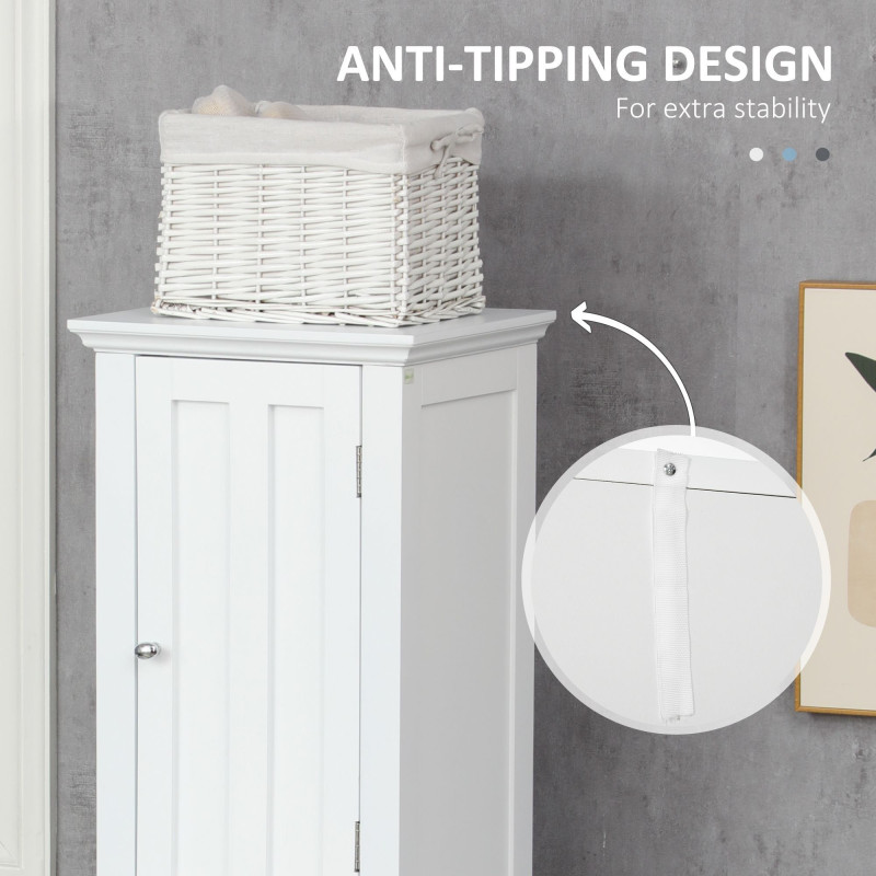 Bathroom Cabinet, Freestanding Linen Cabinet with Open Shelves, 13.8