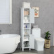 Bathroom Cabinet, Freestanding Linen Cabinet with Open Shelves, 13.8