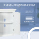 Over Toilet Storage Cabinet, Bathroom Wall Cabinet with Adjustable Shelf for Living Room and Entryway, White