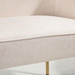 Fabric Armchair, Modern Accent Chair with Metal Legs for Living Room, Bedroom, Home Office, Cream White