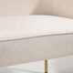 Fabric Armchair, Modern Accent Chair with Metal Legs for Living Room, Bedroom, Home Office, Cream White