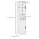 Modern Bathroom Cabinet, Narrow Bathroom Vanities with Open Shelf Drawer Recessed Doors and Adjustable Shelves White