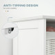 Modern Bathroom Cabinet, Narrow Bathroom Vanities with 3 Open Shelves, Drawer and Adjustable Shelf, White
