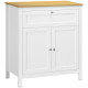 Sideboard Cabinet, Buffet Table with Drawer, Double Door Cupboard and Adjustable Shelf for Living Room, Entryway, White