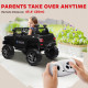 2 Seater Ride-On Car with Parental Remote Control, LED Lights, and MP3 for Kids Ages 3–8, Black