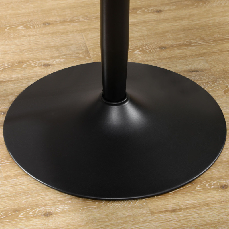 Modern Kitchen Table for 2 People, Round Dining Table with Steel Base for Living Room, Dining Room, Black