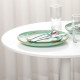 Modern Kitchen Table for 2 people, Round Dining Table with Steel Base for Living Room, Dining Room, White