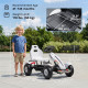 Pedal Go Kart for Kids, Pedal Car with Adjustable Bucket Seat, Handbrake, 4 Rubber Wheels, Powered Ride-On, White