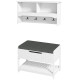 Wall Mounted Coat Rack with Shoe Storage Bench, Hall Tree and Bench, Clothes Hanger Rack with Shelves for Hallway White