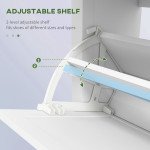 Narrow Shoe Storage with 3 Flip Drawers and Adjustable Shelves, Shoe Cabinet Organizer for 12 Pairs of Shoes, White