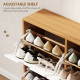 Shoe Storage Cabinet with 4 Flip Drawers and Adjustable Shelf, Shoe Cabinet for 8-16 Pairs of Shoes, Natural