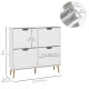Shoe Storage Cabinet with 4 Flip Drawers and Adjustable Shelf, Shoe Cabinet for 8-16 Pairs of Shoes, White