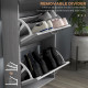 Shoe Storage Cabinet with 3 Flip Drawers, Narrow and Slim, 12 Pair of Shoes Organizer for Hallway, Entryway